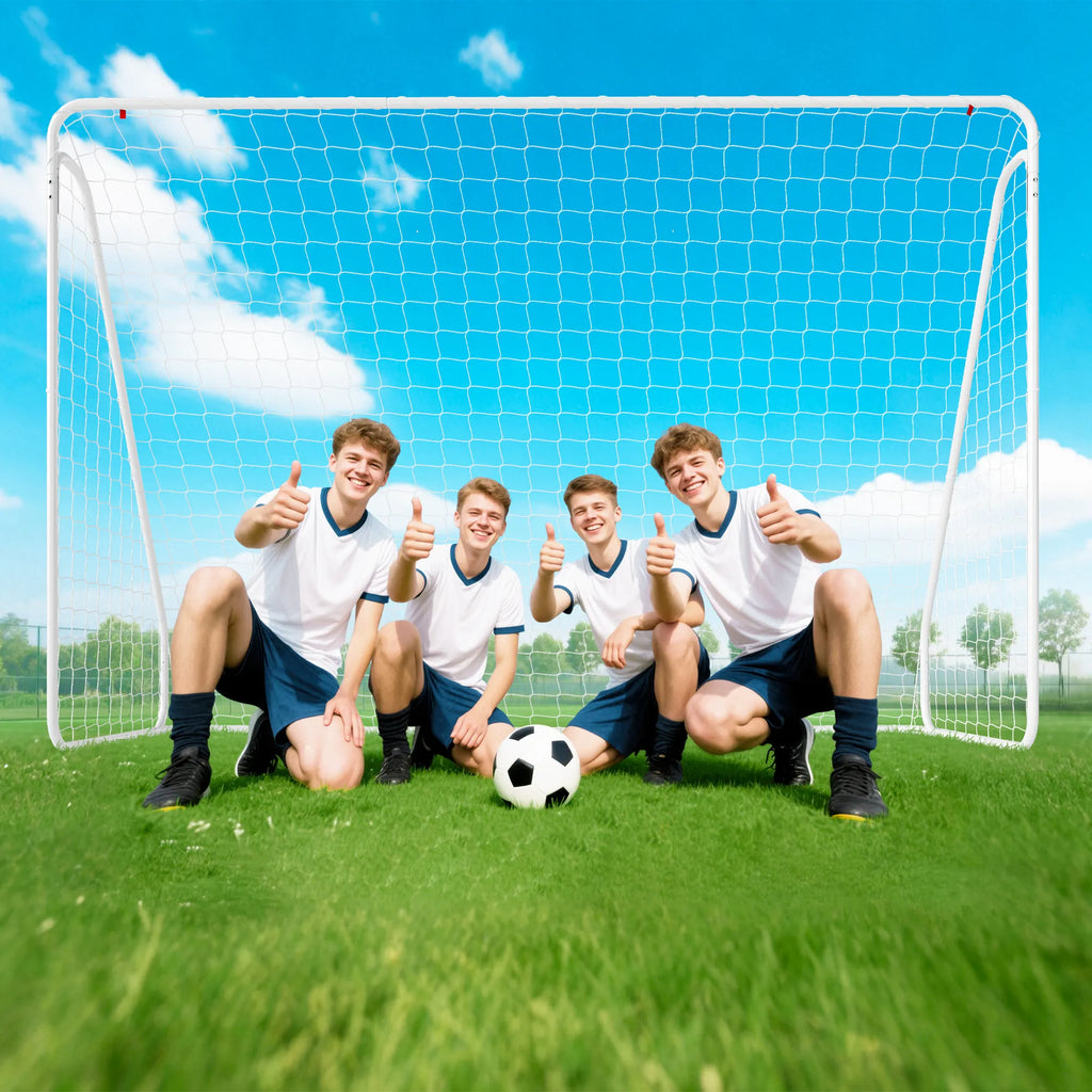 Futbolo vartai žaidimams ir treniruotėms, atsparūs UV spinduliams, tvirti, tvirtinami prie žemės, balti