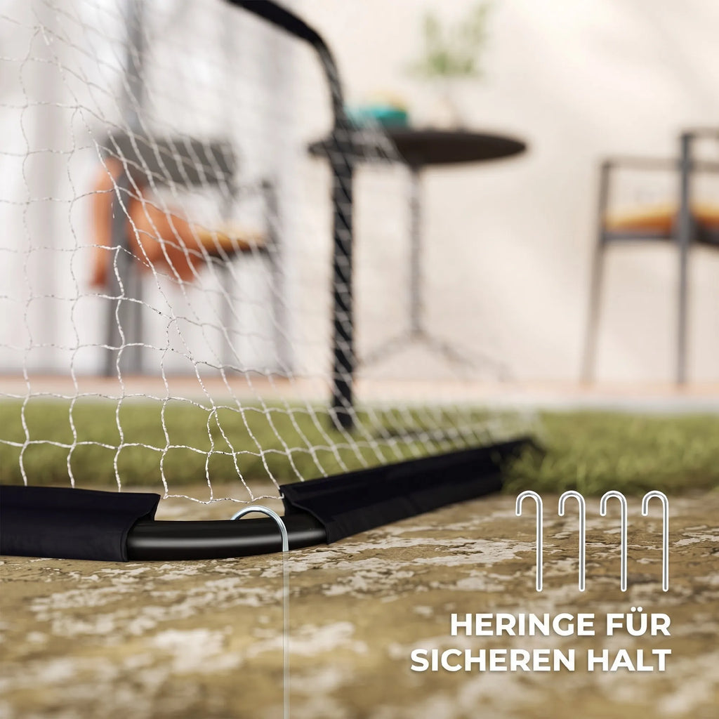 Futbolo vartų komplektas, 2 sulankstomi mini vartai, 90 x 36 x 60 cm, juodi