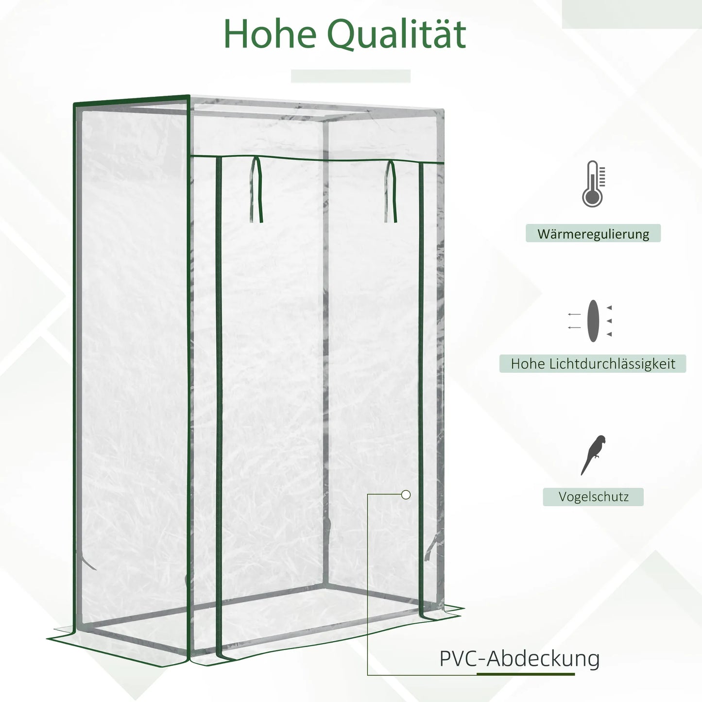 Šiltnamis, pomidorų namelis, daigykla su suvyniojamomis durimis, plienas, plastikas, skaidrus, 100x50x150cm
