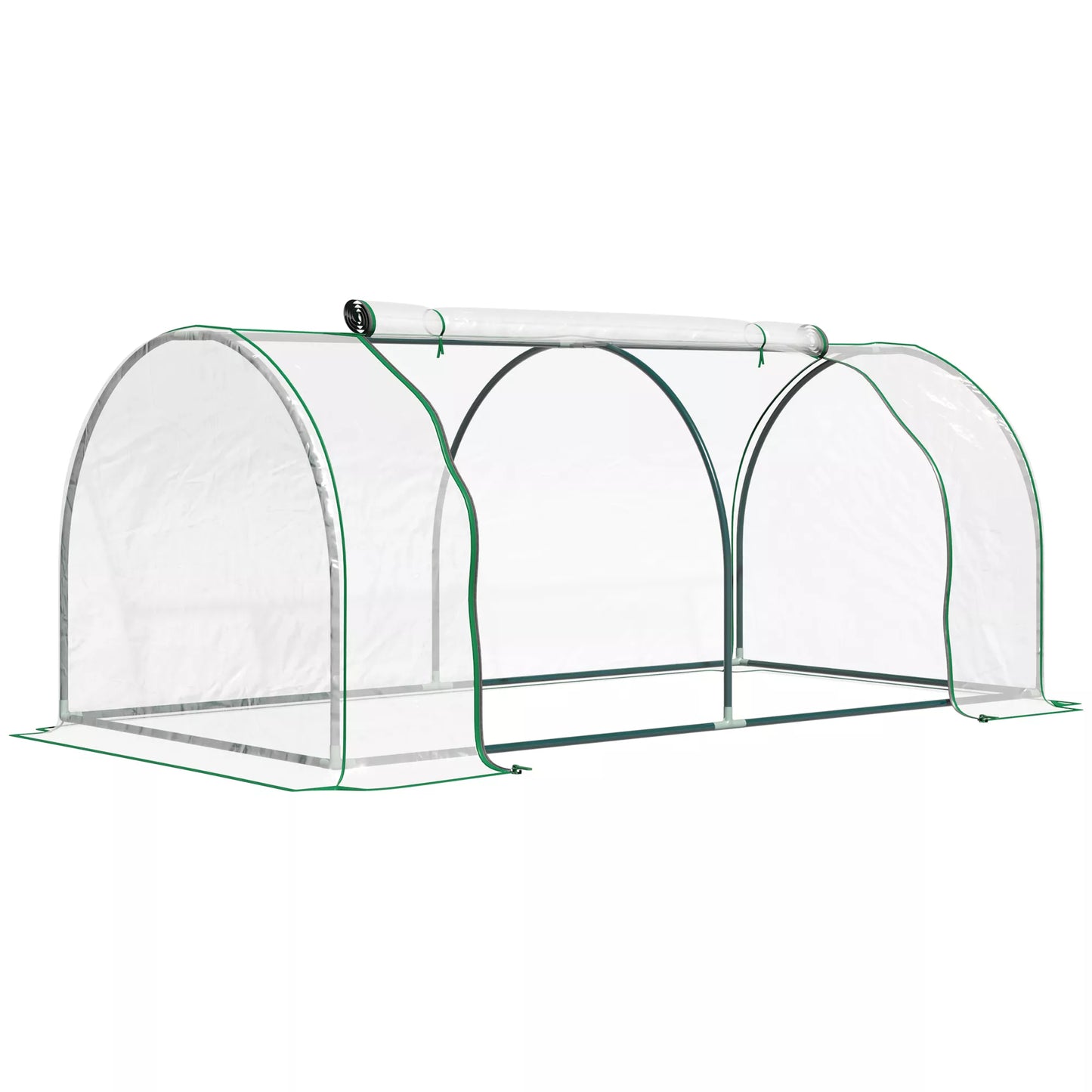 Šiltnamis, šildomasis namelis su durimis, daigykla, augalų auginimo namelis, plienas, plastikas, 200 x 100 x 80 cm, žalias