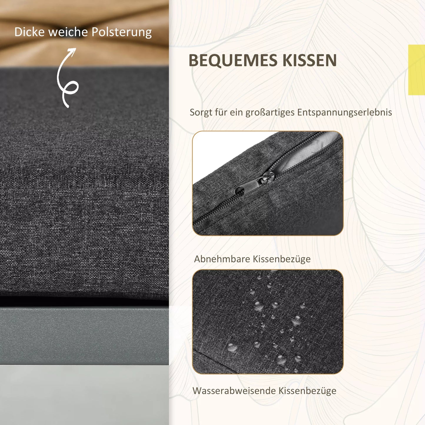 Sodo kėdės, lauko kėdės, terasos kėdės, atsparios oro sąlygoms, modernaus dizaino, 57 x 58 x 87 cm, Ruda+Juoda+Pilka