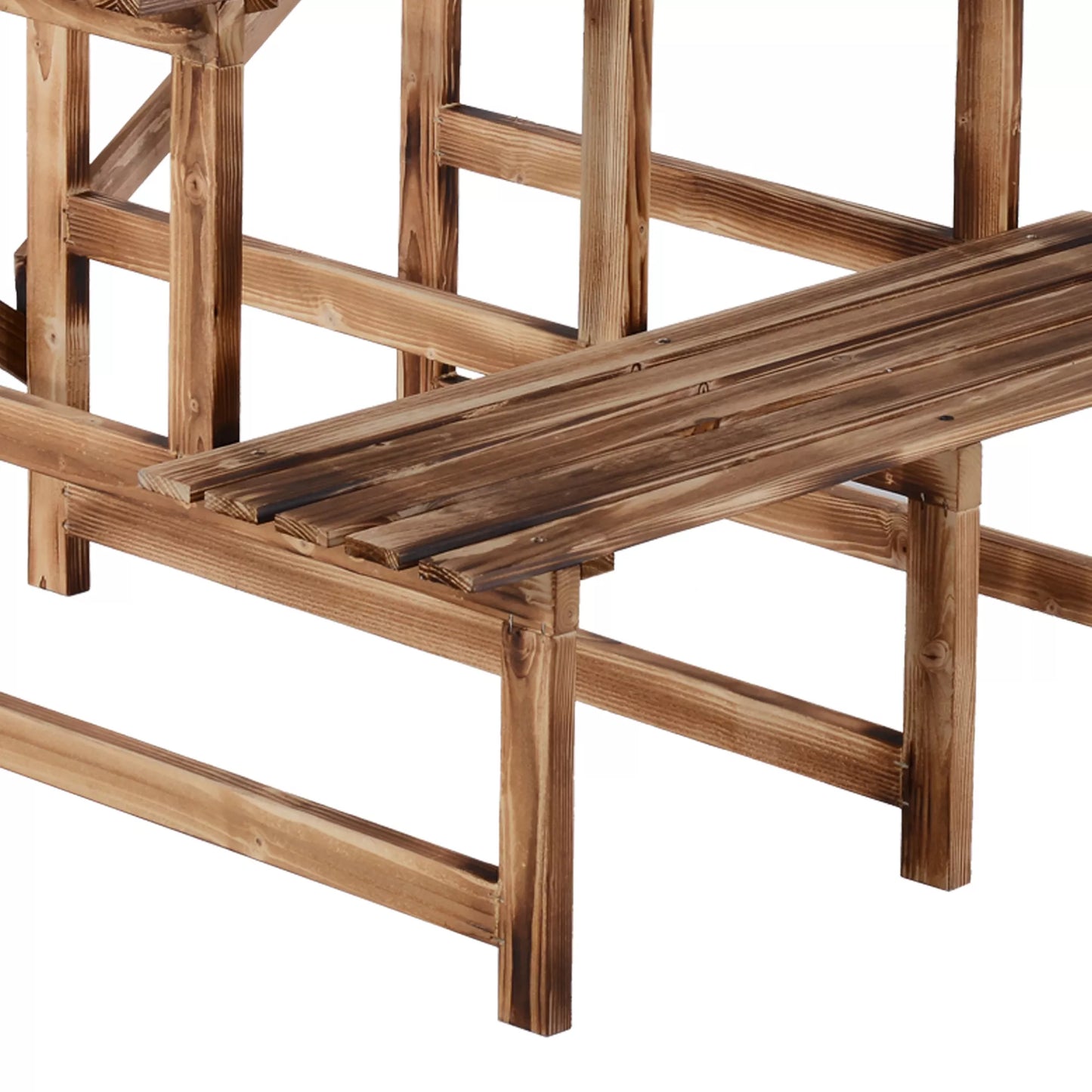 Augalų stovas, gėlių stovas, 3 pakopos, eglės mediena, 80 x 80 x 78cm