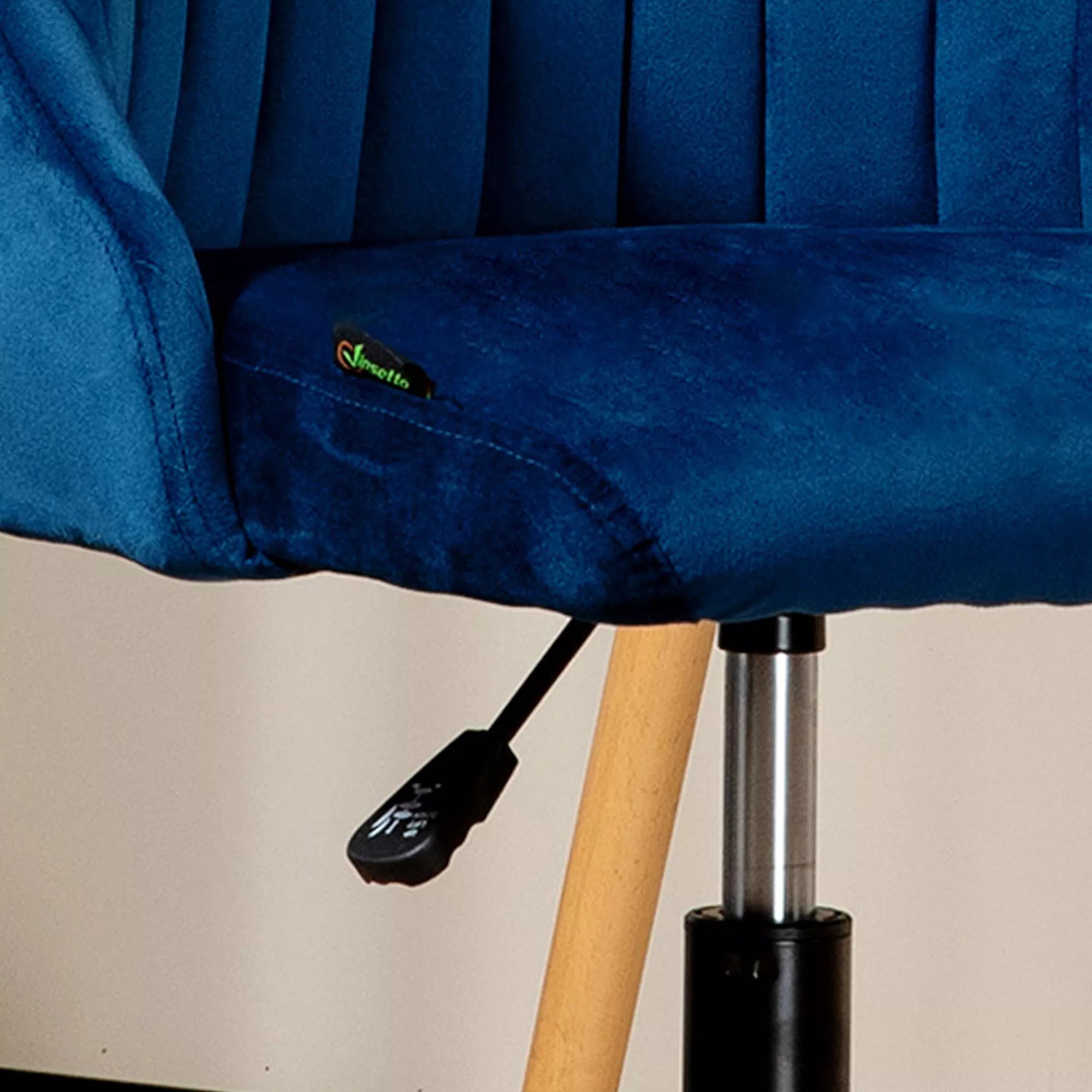Biuro kėdė Sukiojama kėdė Rašomojo stalo kėdė Ergonomiškas linijinis dizainas Reguliuojamas aukštis 360° sukiojama Putų medžiaga Velveto tipo poliesteris Mėlyna 50 x 58 x 77-87 cm