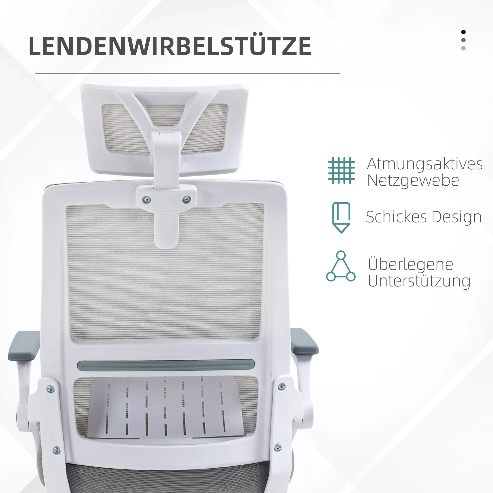 Biuro kėdė ergonomiška su galvos atrama iki 120 kg, pilka