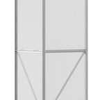 Prie sienos prigludusi šiltnamis, stumdomos durys, stoglangis, polikarbonatas + aliuminis, spalva: sidabrinė, 192 x 68 x 196 cm