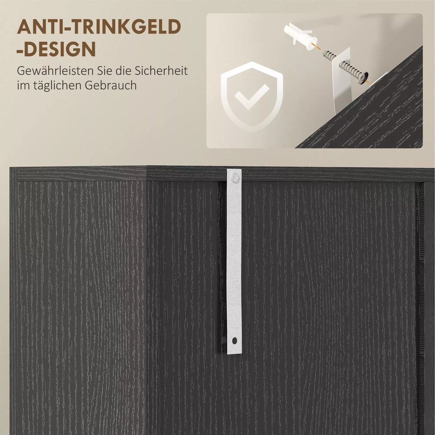 Virtuvės spintelė, bufetas su stalčiumi, minkštos uždarymo durys, 80 x 35 x 180 cm, juoda