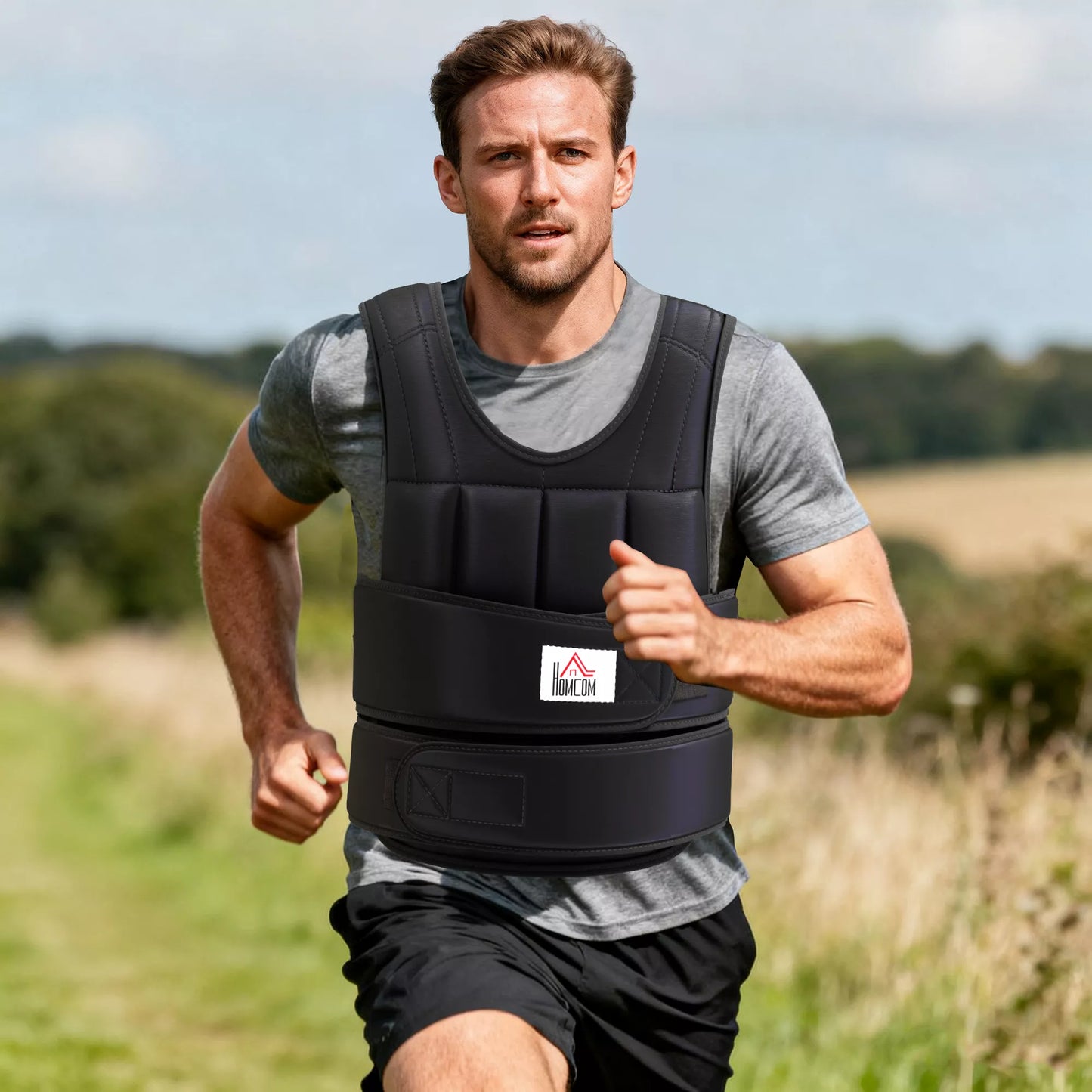 Svorio liemenė 20 KG reguliuojama treniruočių liemenė su išimamais svoriais Juoda