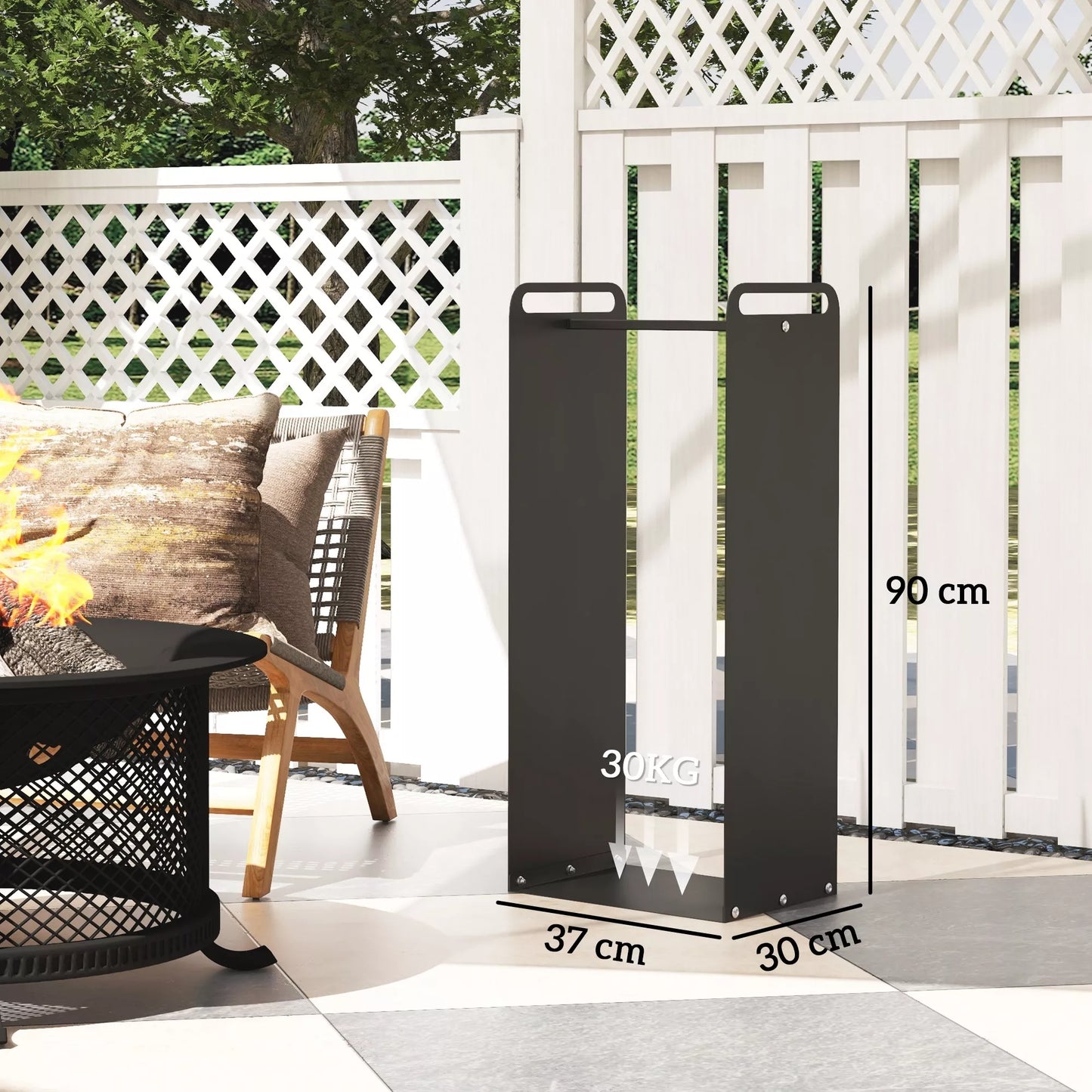 Malkų stovas, 2 rankenos, plieninis rėmas, iki 30 kg, 37x30x90 cm, juodas