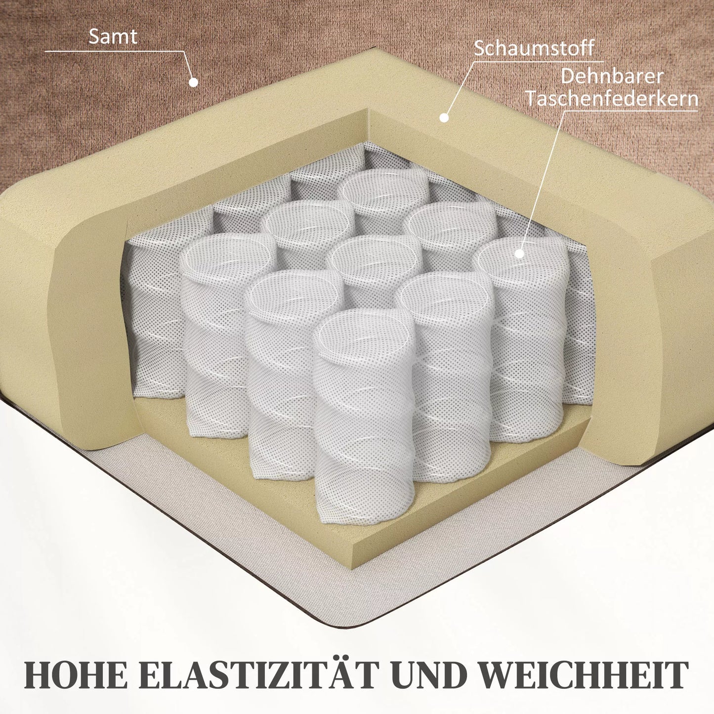 Pakeliamoji kėdė su masažo funkcija, 90x93x110cm, ruda