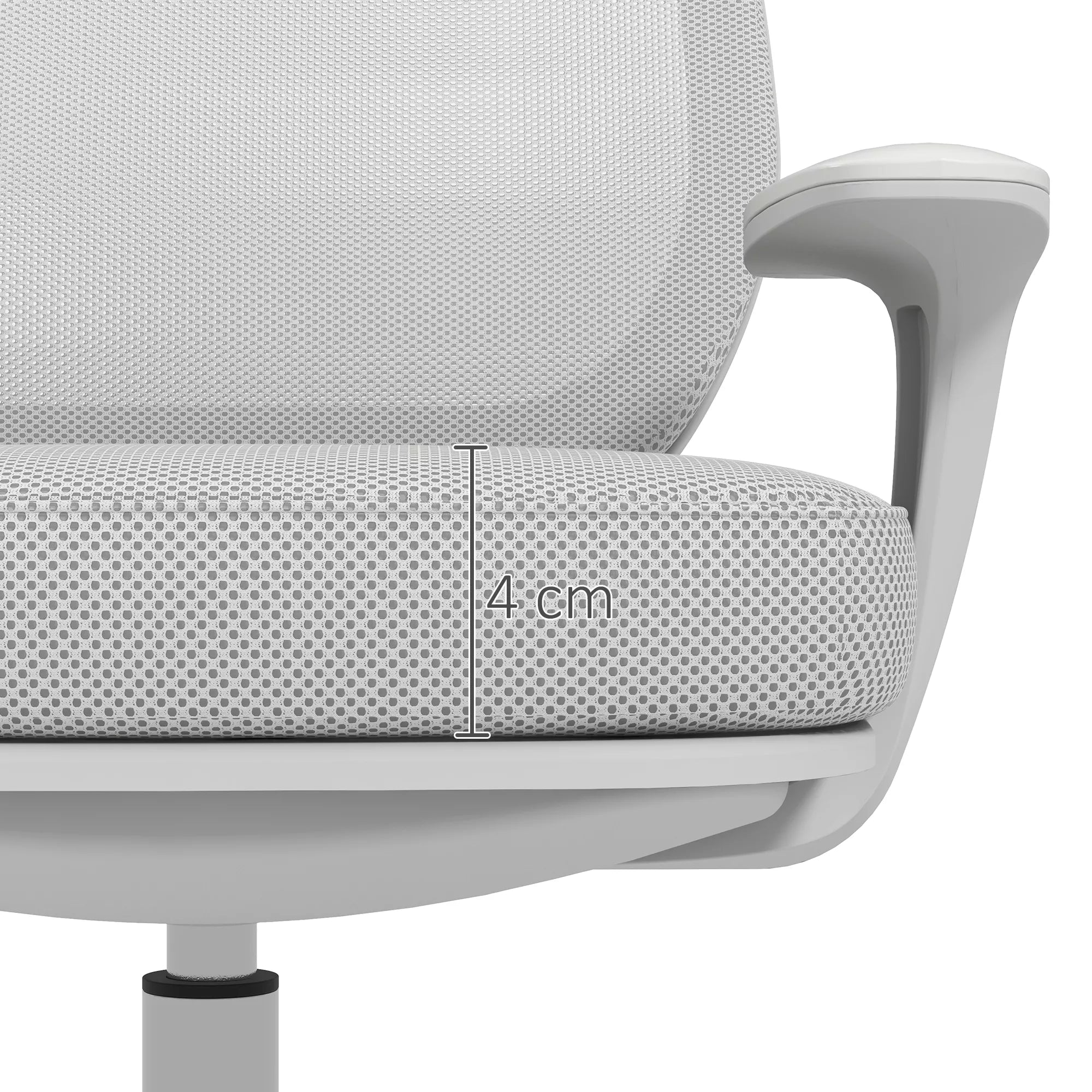 Biuro kėdė, Ergonomiška rašomojo stalo kėdė su sukimosi funkcija, Reguliuojamas aukštis 55 x 48 x 82,5-94,5 cm Pilka