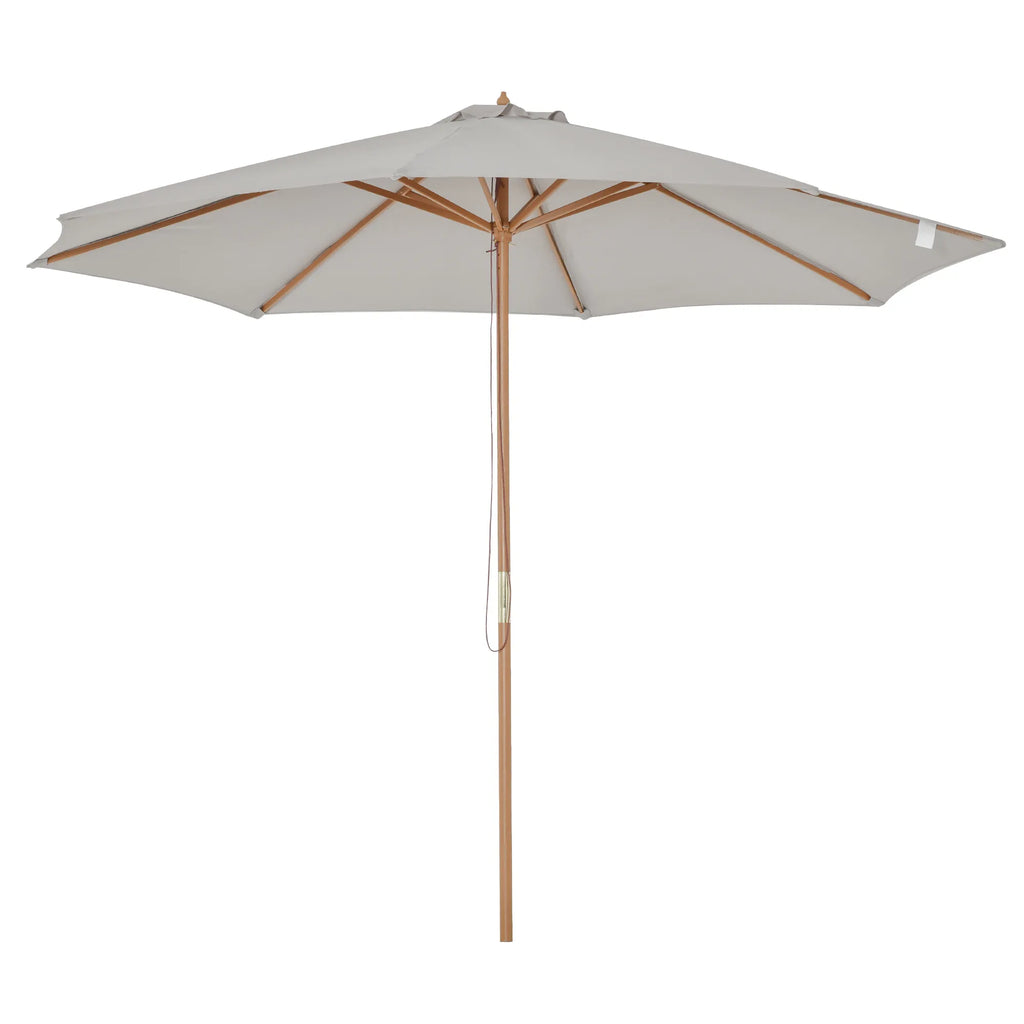 Skėtis nuo saulės, medinis, 300 cm, medinis skėtis, sodo skėtis, balkono skėtis, bambukas, pilkas
