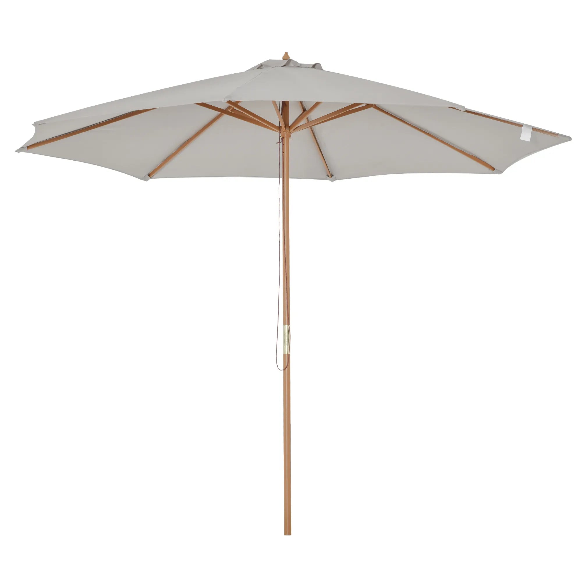 Skėtis nuo saulės, medinis, 300 cm, medinis skėtis, sodo skėtis, balkono skėtis, bambukas, pilkas
