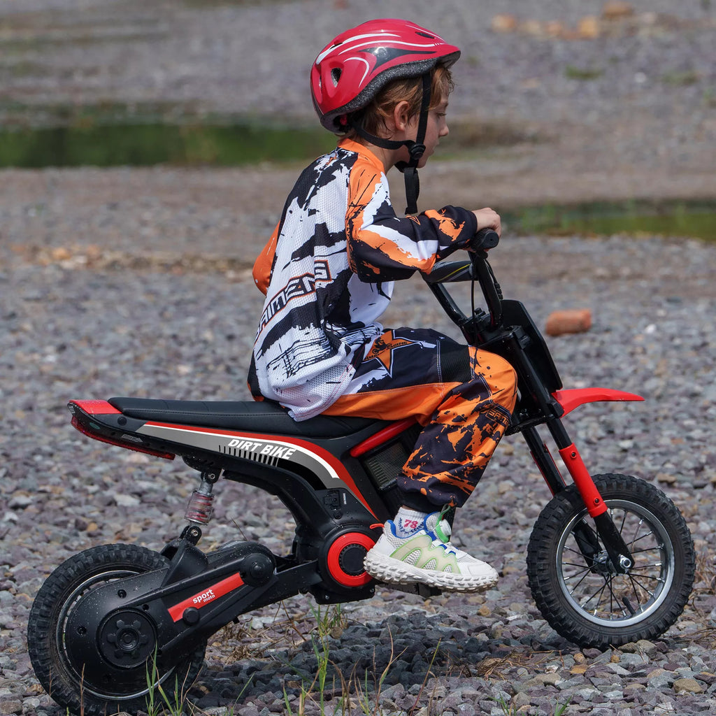 Vaikiškas elektrinis motociklas, 24V, 8–16 km/h, 8–12 metų vaikams, raudonas
