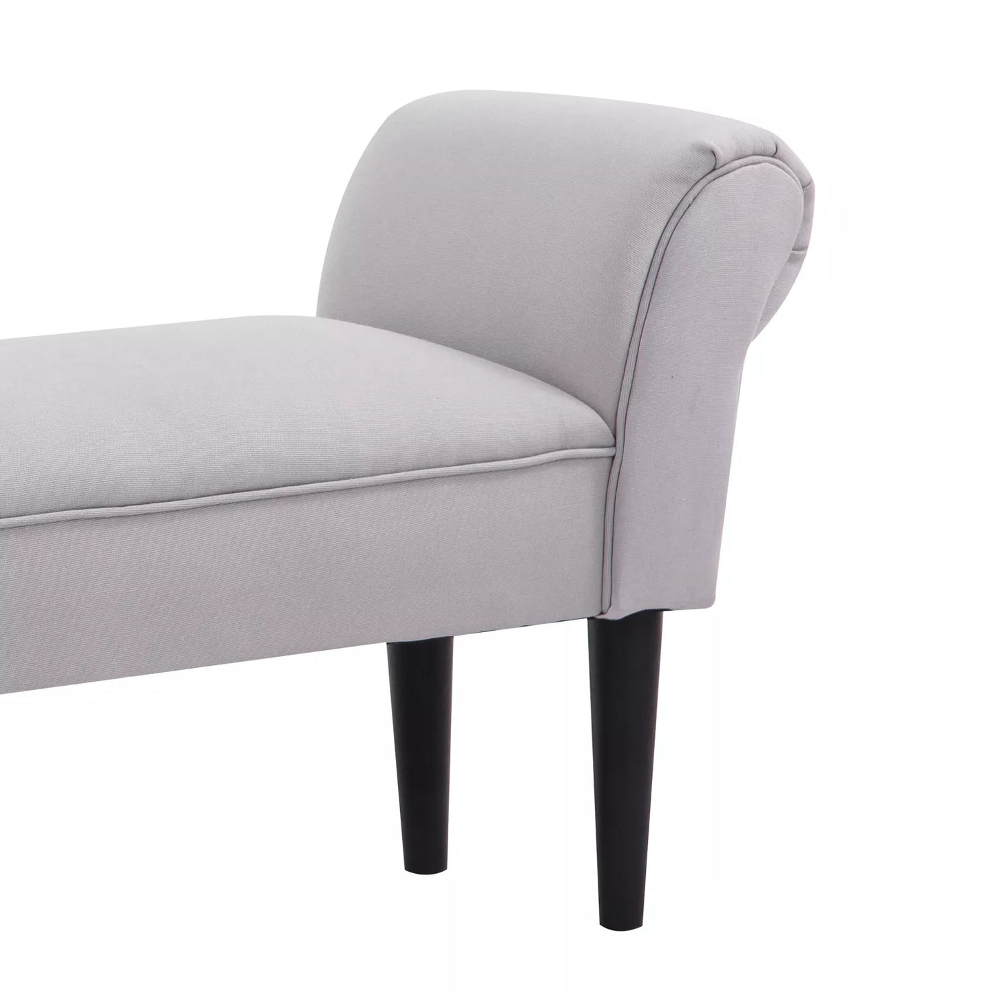 Lovos suolas, paminkštintas suolas, sėdima suola, prieškambario suolas miegamajam, atlaiko iki 130 kg, burinio audinio, pilkos spalvos, 102 x 36 x 51 cm