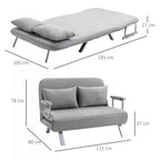 Sofos matmenų schema: 111 cm plotis, atlenkta lova 185 cm, 78 cm aukštis