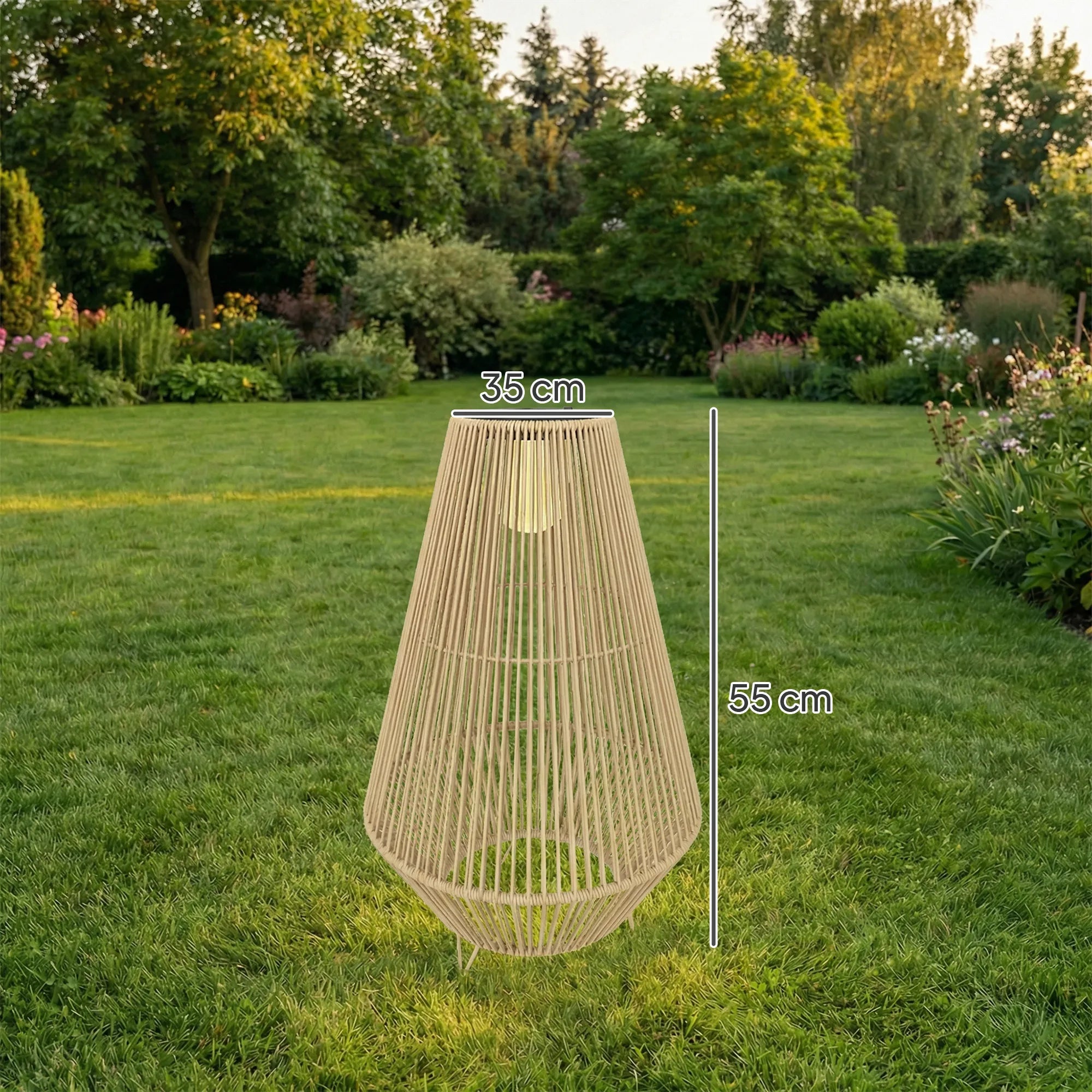 Saulės stovas Rattan saulės lempos su šviesos jutikliu LED saulės lempa boho stiliaus IP44 atspari vandeniui