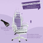 Gaming kėdė su kojų atrama, reguliuojama, iki 120 kg, violetinė