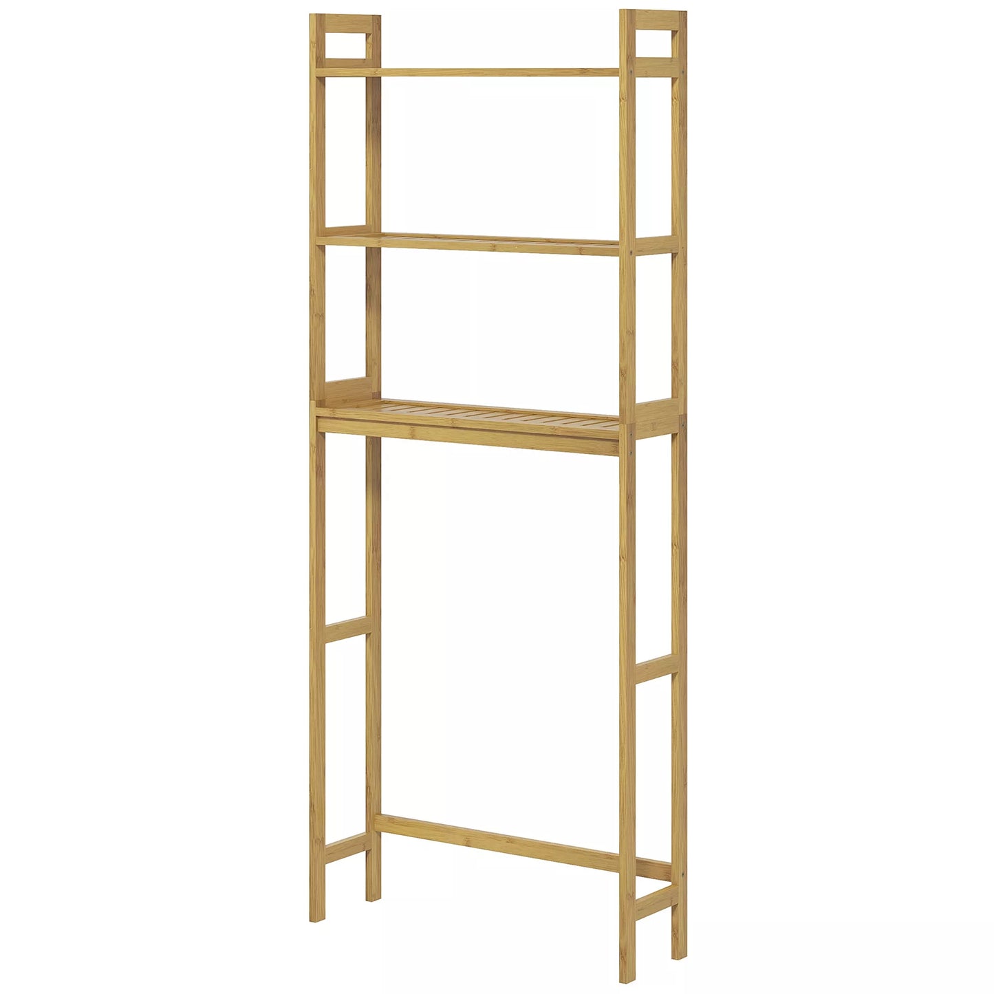 Vonios lentyna, lentyna virš tualeto, 3 lentynos, atspari vandeniui, 68 cm x 20 cm x 165 cm, natūrali