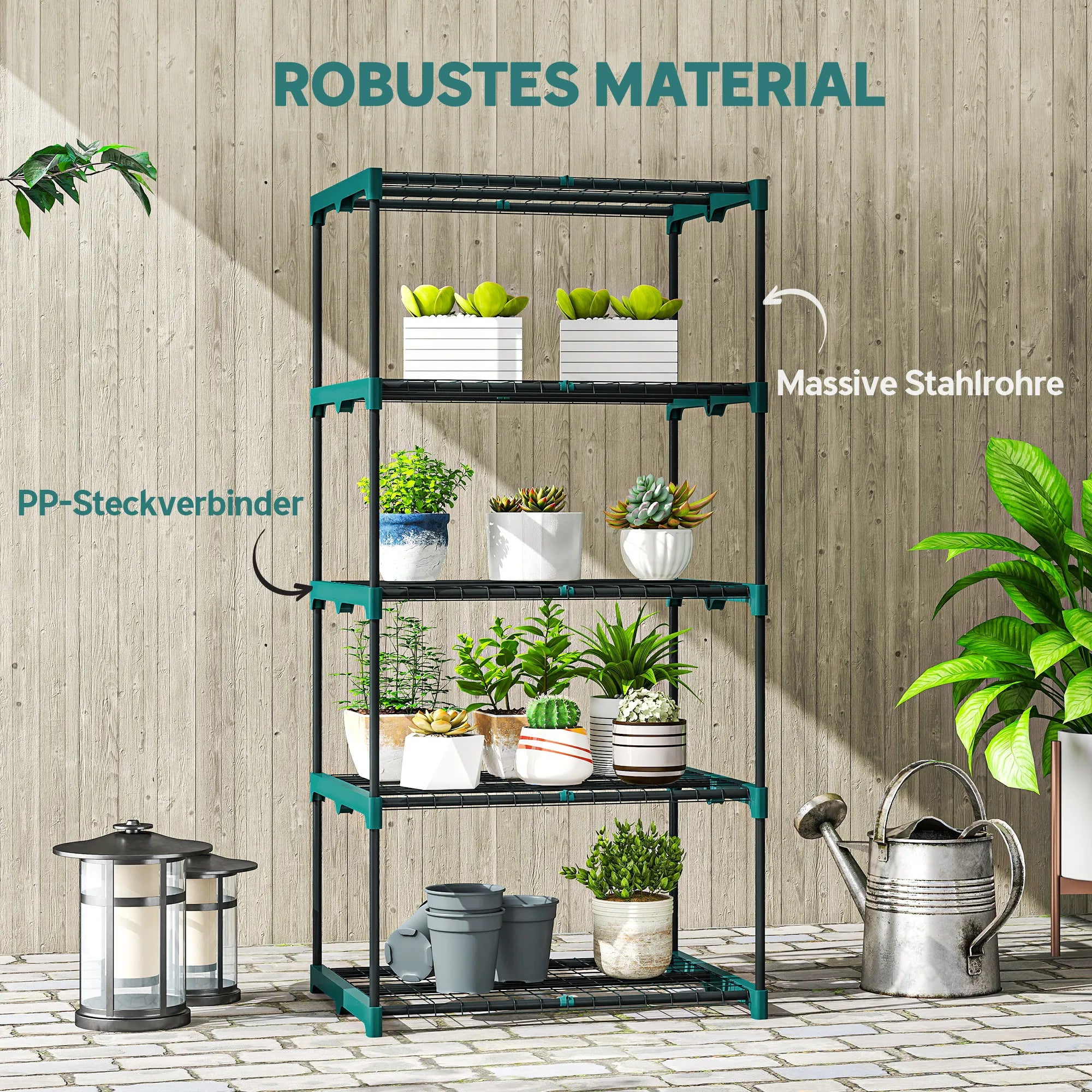 Gėlių stovas plieninis 138 cm aukščio tamsiai žalias