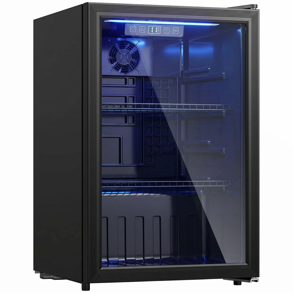 Gėrimų šaldytuvas 70 l, su LED apšvietimu, juodas