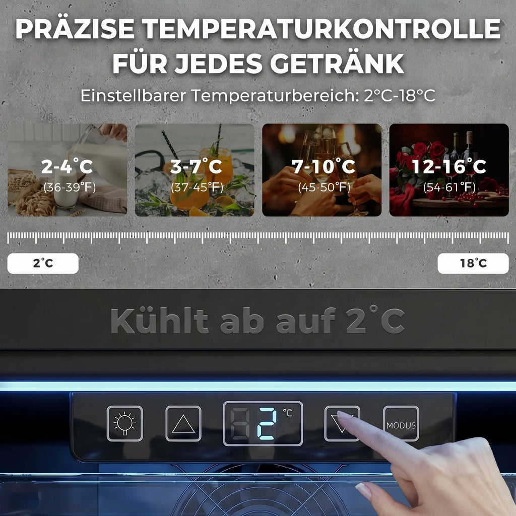 Gėrimų šaldytuvas 70 l, su LED apšvietimu, juodas