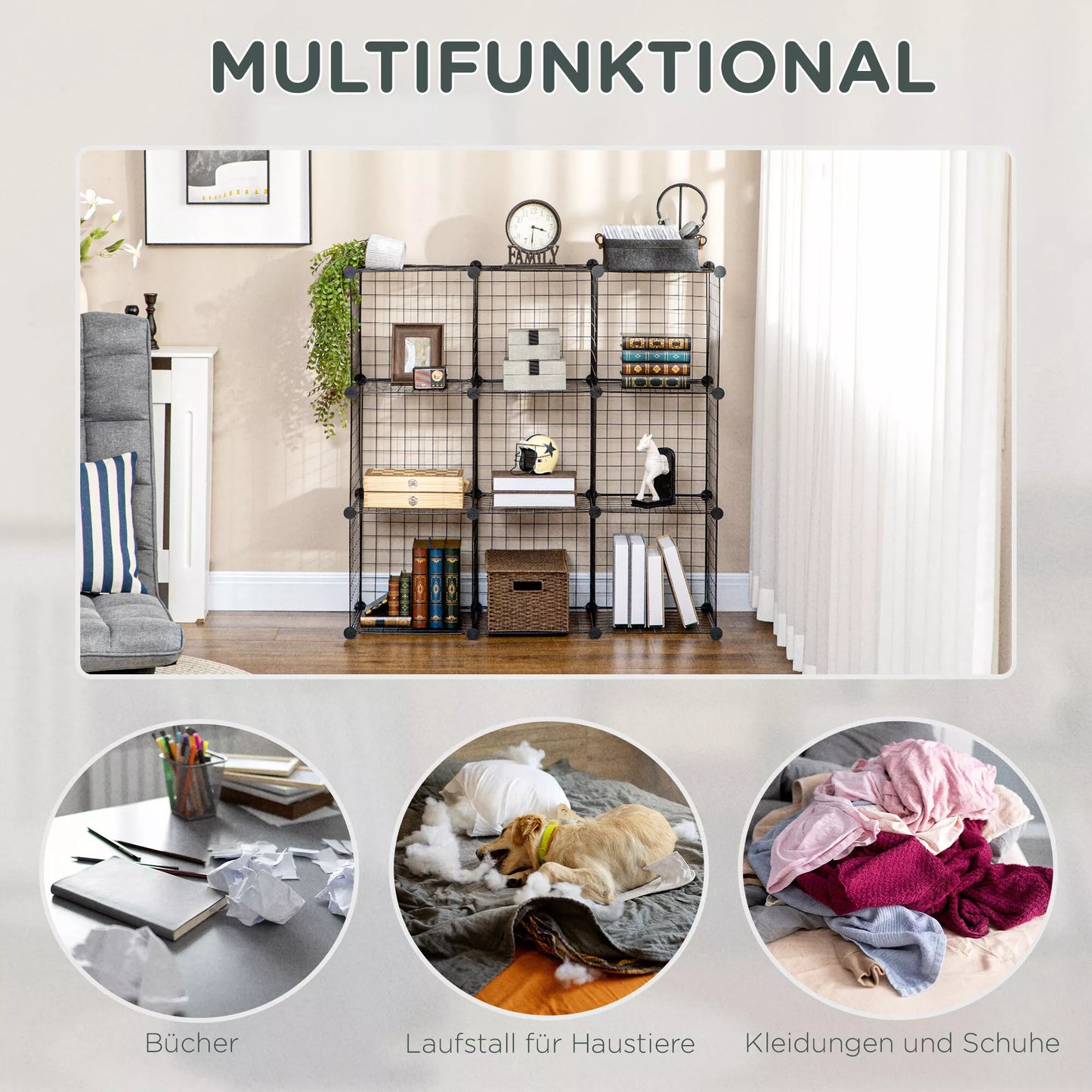 Sąvaros lentynos, kubo formos lentynos, batų lentynos, 9 kubai, modulinė konstrukcija, plienas, juodos spalvos, 35 x 35 x 35 cm kiekvienas kubas