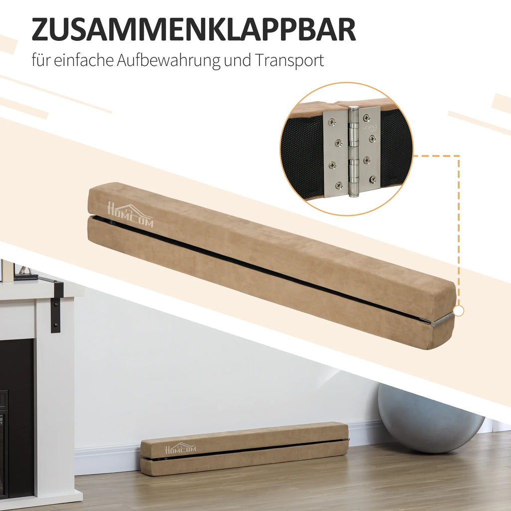 Gimnastikos balanso takelis sulankstomas 210 cm, rudas