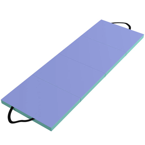 Gimnastikos kilimėlis lankstomas, 180 x 60 x 5 cm, žalia-violetinė