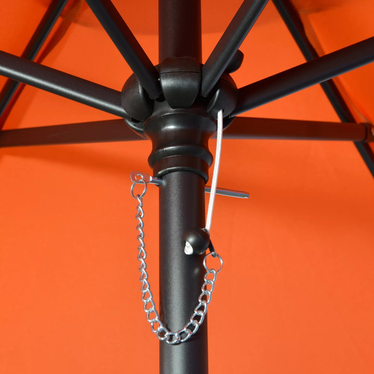 Šešiakampis skėtis nuo saulės Ø196 cm, balkoninis skėtis paplūdimiui, balkonui, sodui, oranžinis