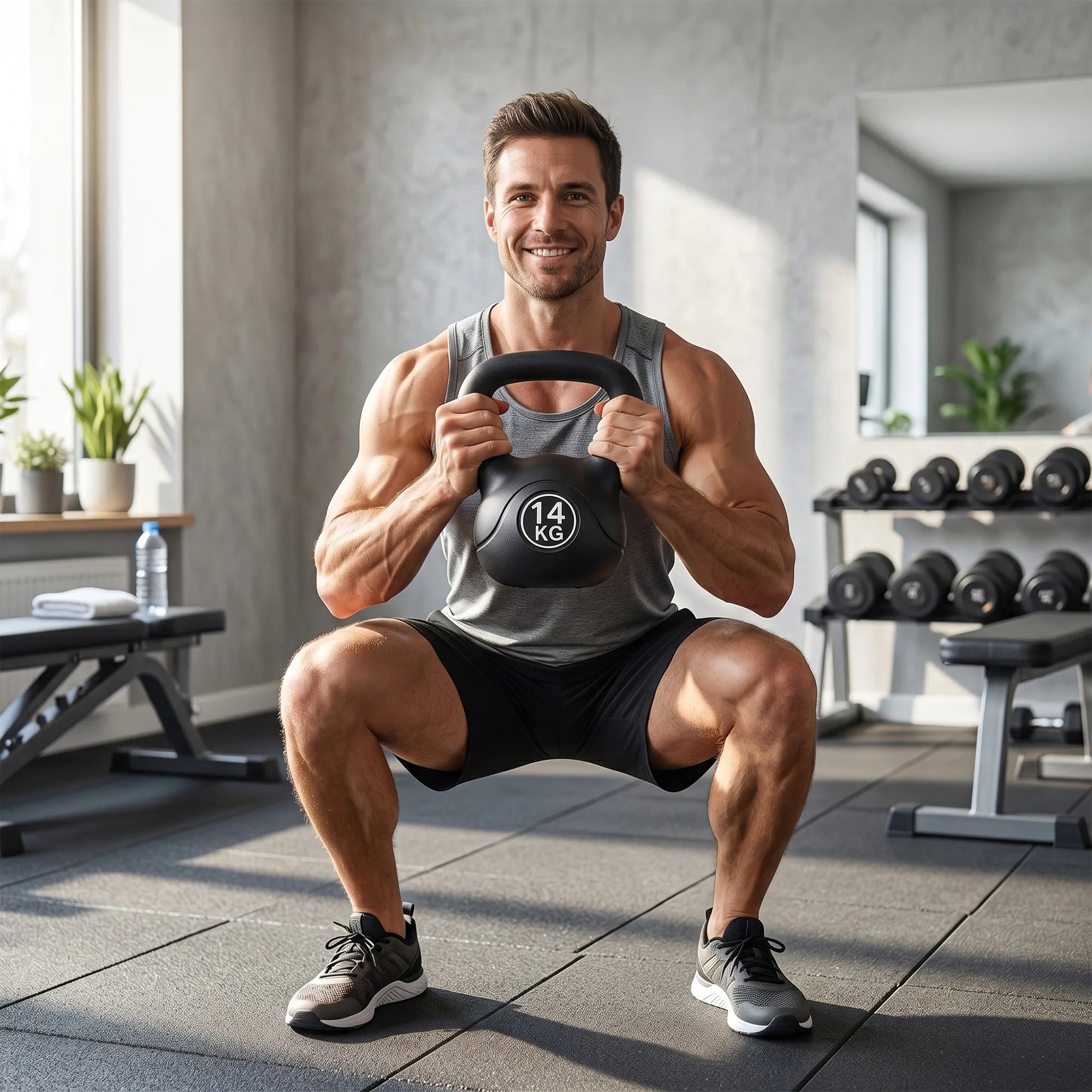 Gira apvalus svarmuo 14 kg juodas