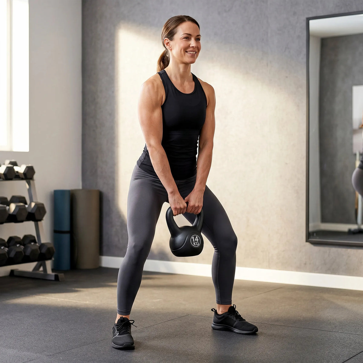 Gira apvalus svarmuo 14 kg juodas