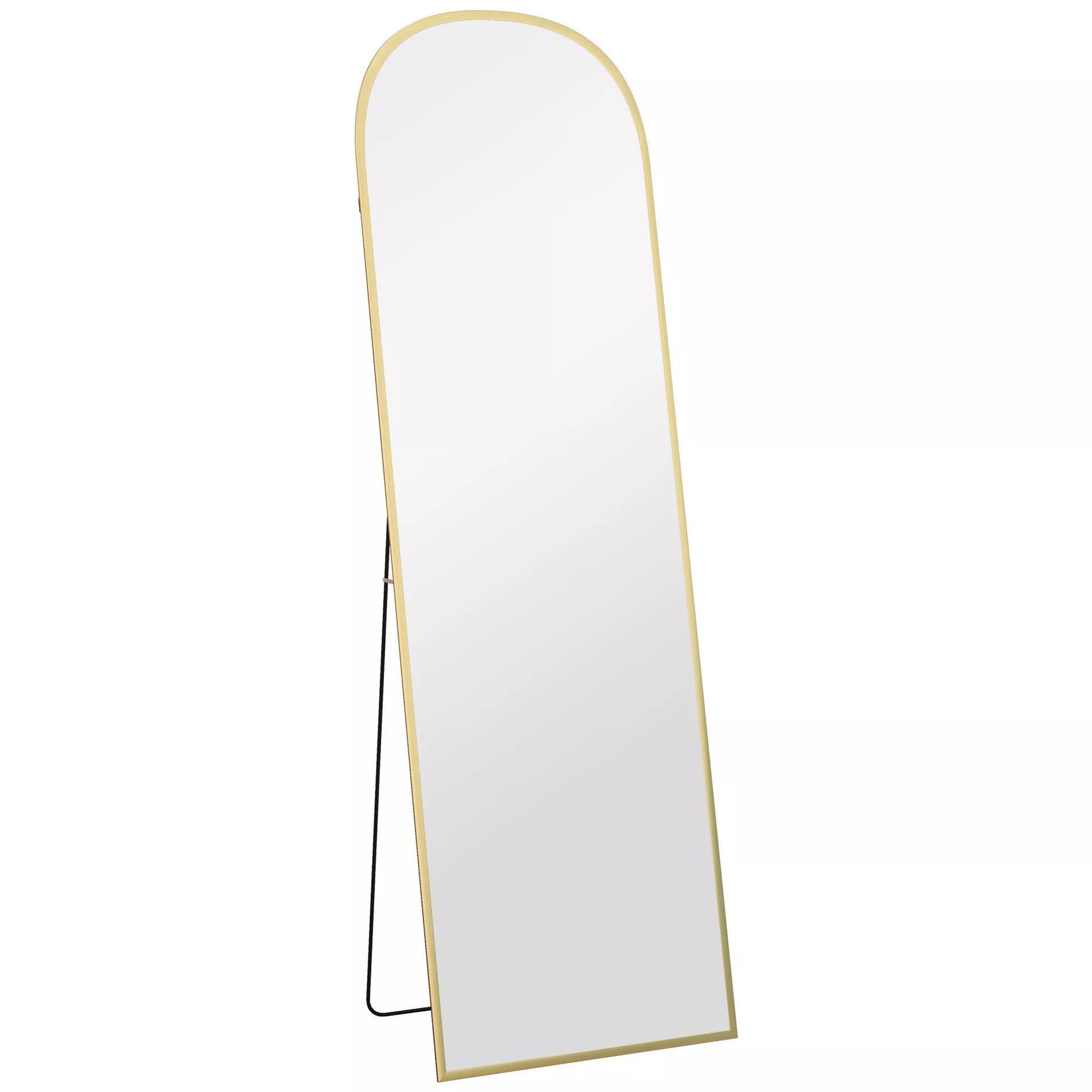 Pastatomas veidrodis, viso kūno veidrodis, 50x1,5x161,5 cm, auksiniu rėmu