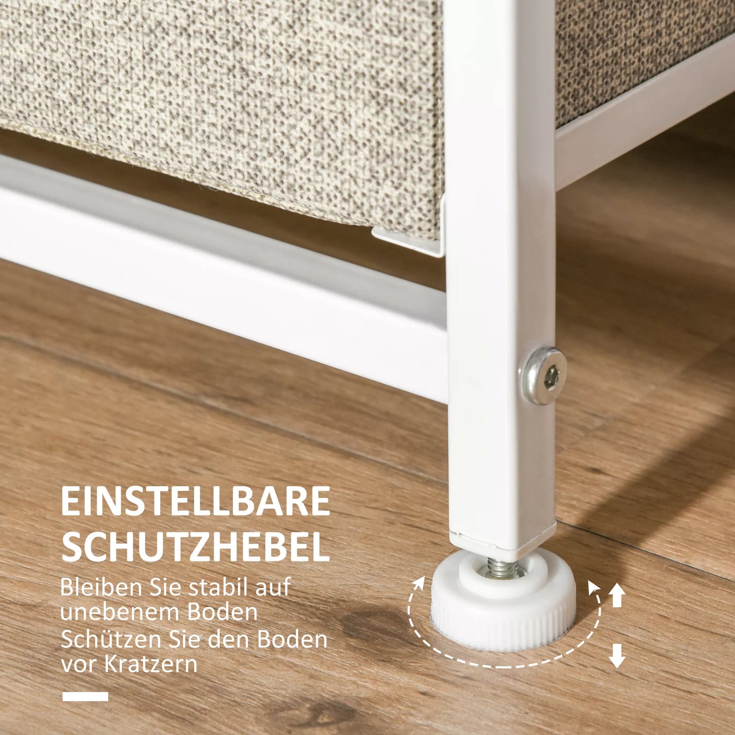 Spintelė, komoda, 7 sulankstomos audinio stalčiai, metalinis rėmas, 63,5 x 30 x 71 cm, šviesiai pilka