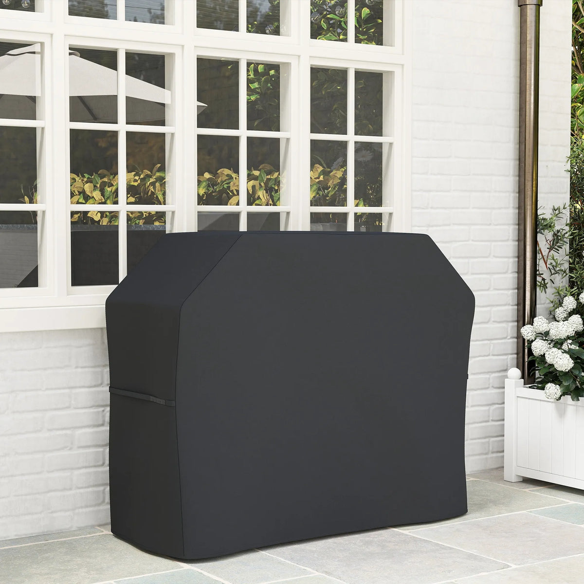 Griliaus apsauginis dangtis, stačiakampis, 147 × 61 × 120 cm, juodas