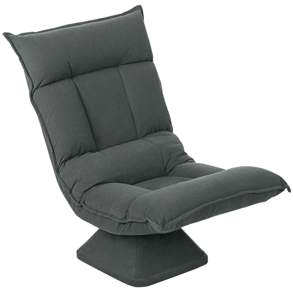 Grindų kėdė Lazy Sofa, pasukama, reguliuojamu atlošu, tamsiai pilka