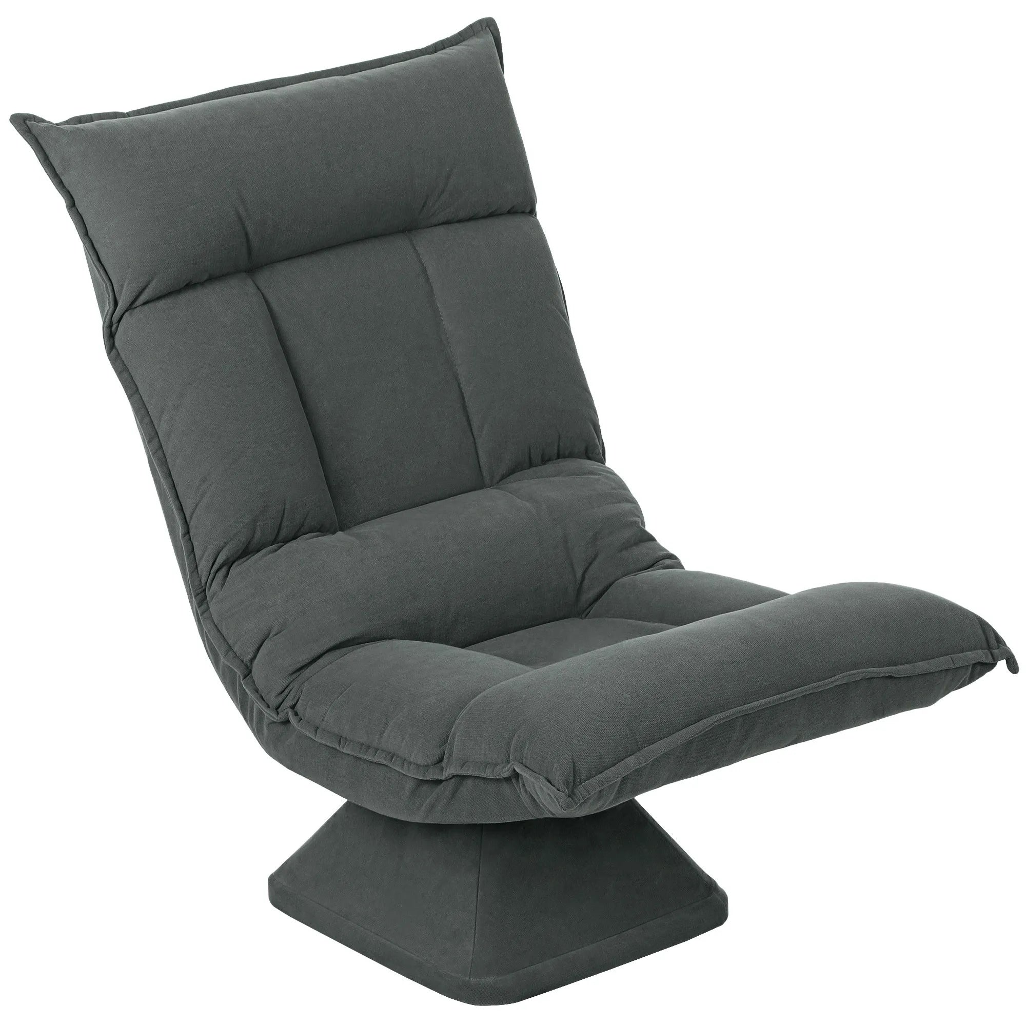 Grindų kėdė Lazy Sofa, pasukama, reguliuojamu atlošu, tamsiai pilka