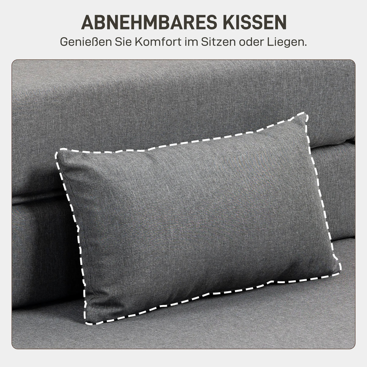 Grindų sofa, paverčiama čiužiniu, su pagalve, pilka