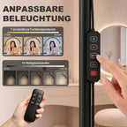 Grožio lempa pusmėnulio formos, su telefono laikikliu 136–186 cm, juoda