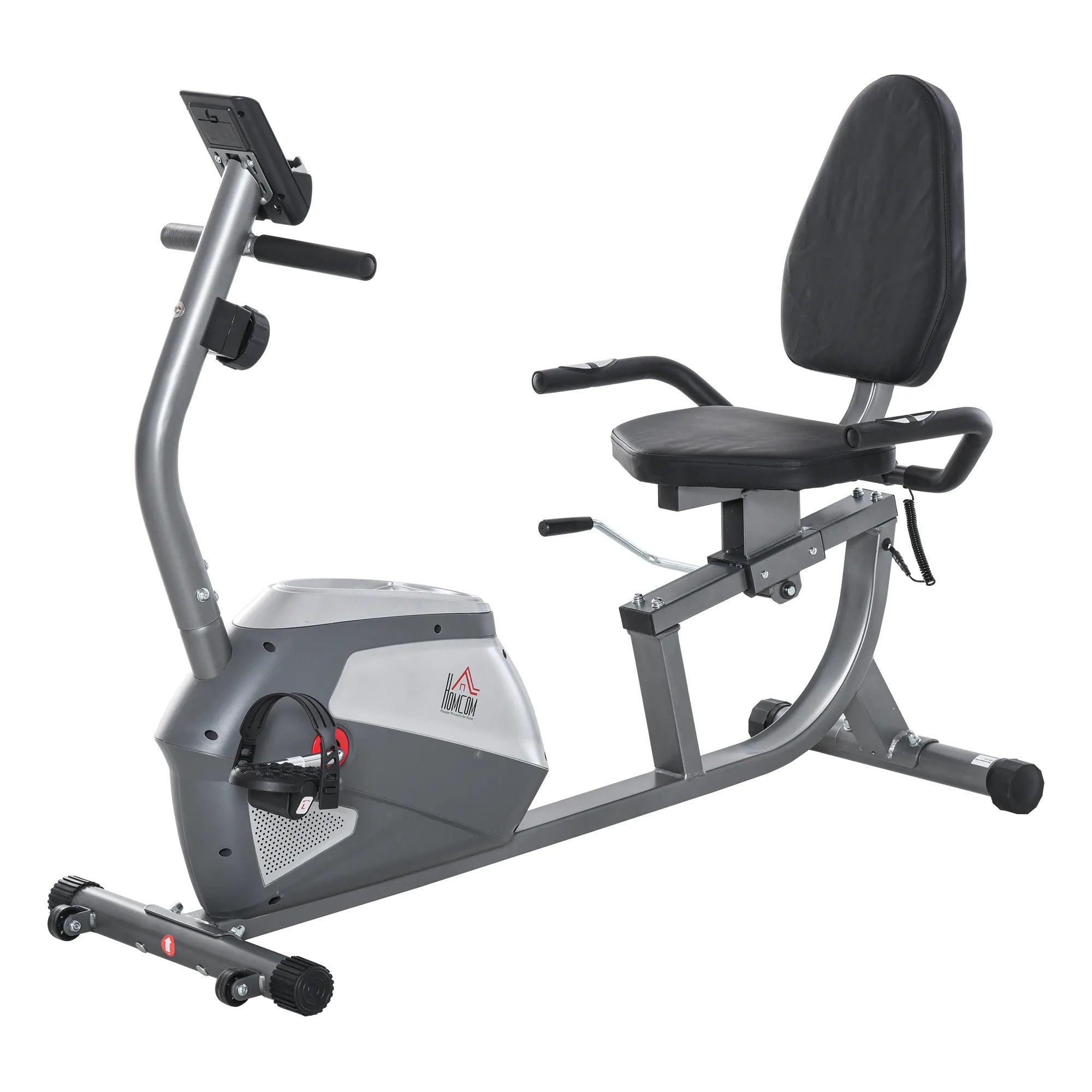 Gulsčias treniruoklis-ergometras su LCD ekranu, 110 kg, pilkas