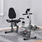 Gulsčias treniruoklis-ergometras su LCD ekranu, 110 kg, pilkas