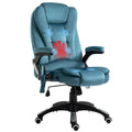 Biuro kėdė, masažinė, su šildymo funkcija, vadybininko kėdė su masažu, aukščio reguliavimo ergonomiška žaidimų kėdė, mėlyna, 68 x 72 x 110–120 cm