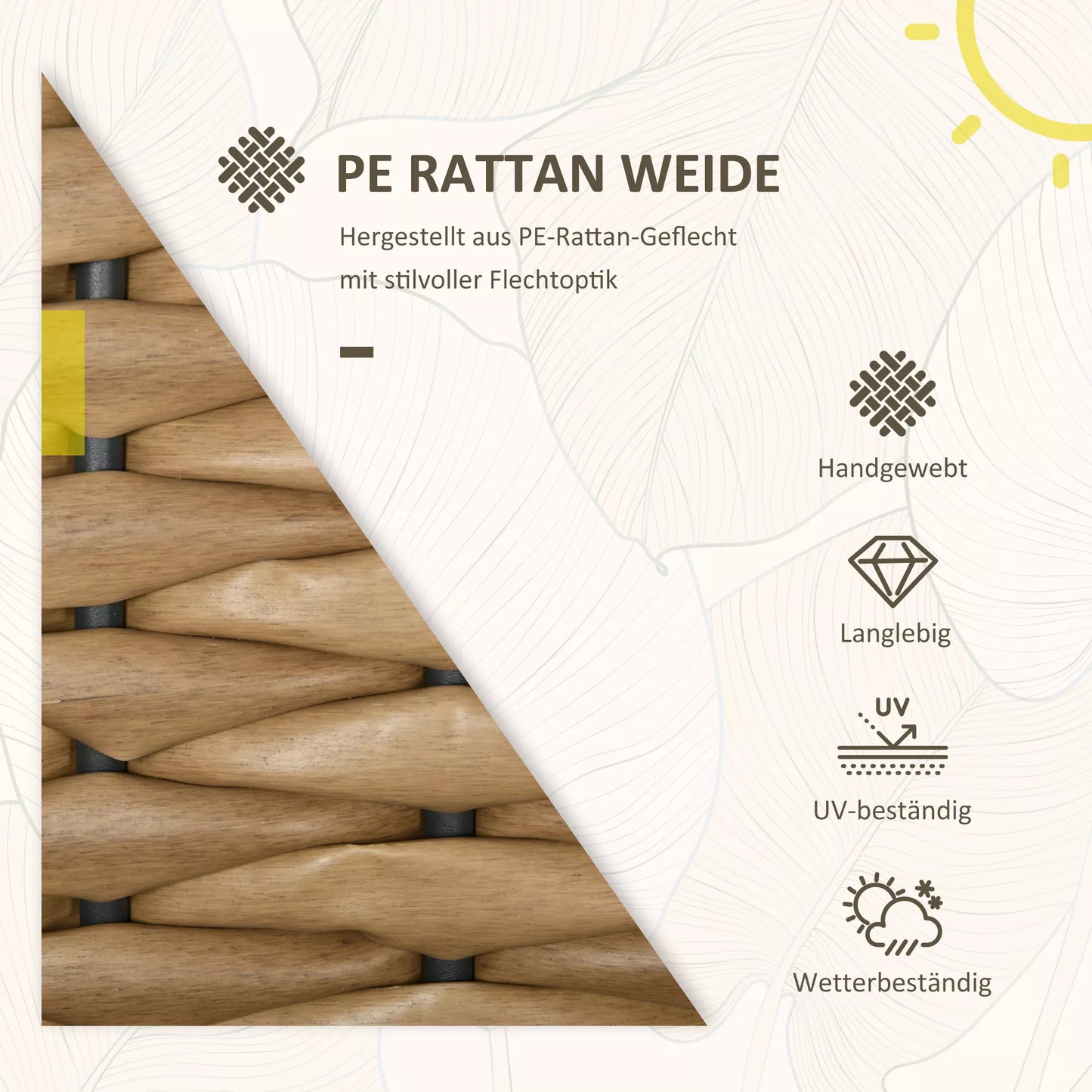 Sodo kėdės, lauko kėdės, terasos kėdės, atsparios oro sąlygoms, modernaus dizaino, 57 x 58 x 87 cm, Ruda+Juoda+Pilka