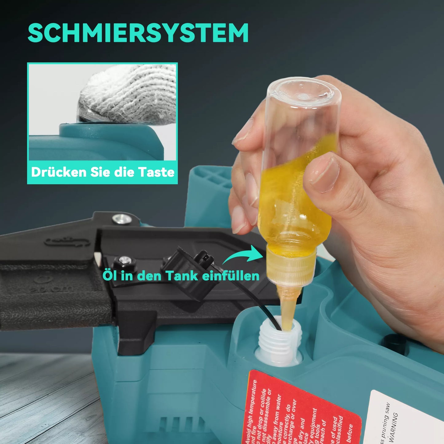 2-in-1 Mini grandininis pjūklas 580W su 8000mAh akumuliatoriumi Saugos užraktas 8 coliai 42 x 29 x 10,5 cm Mėlyna