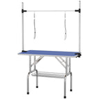 Gyvūnų priežiūros stalas vidaXL, reguliuojamas, 107 cm, mėlynas