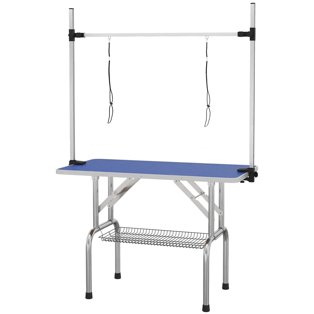 Gyvūnų priežiūros stalas vidaXL, reguliuojamas, 107 cm, mėlynas