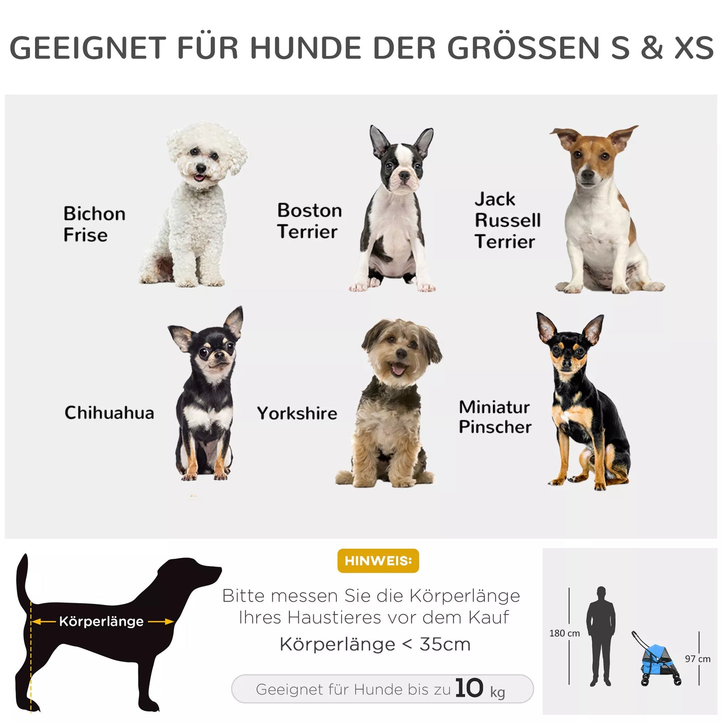 Šunų vežimėlis, reguliuojamas stogas, tinklelio langas, užtrauktukas, plienas, 82x47x97 cm, mėlyna/juoda