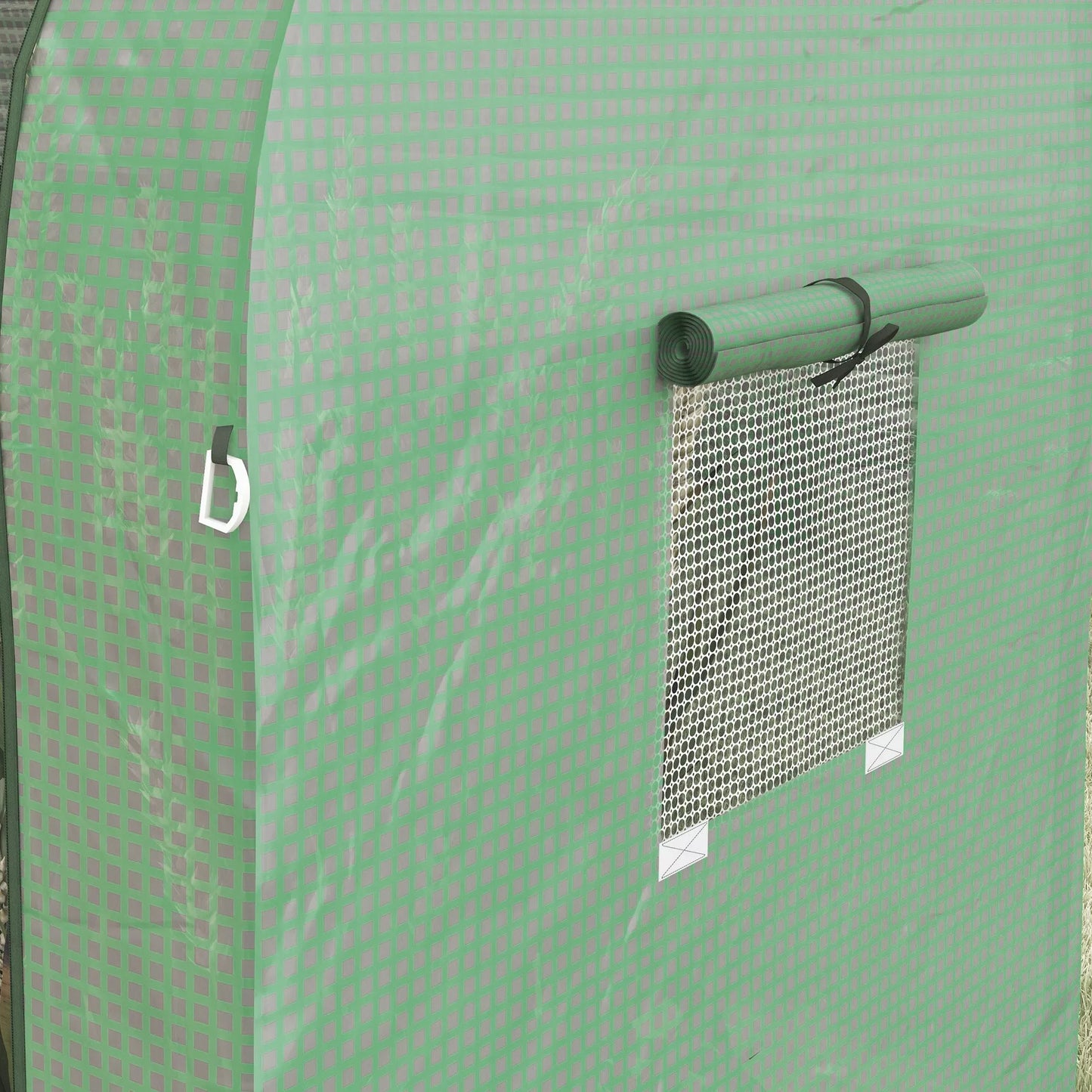 Mini šiltnamis Šiltnamis Šiltnamis, 2 auginimo zonos, suskleidžiamos durys, 185 x 94 x 150 cm, žalias