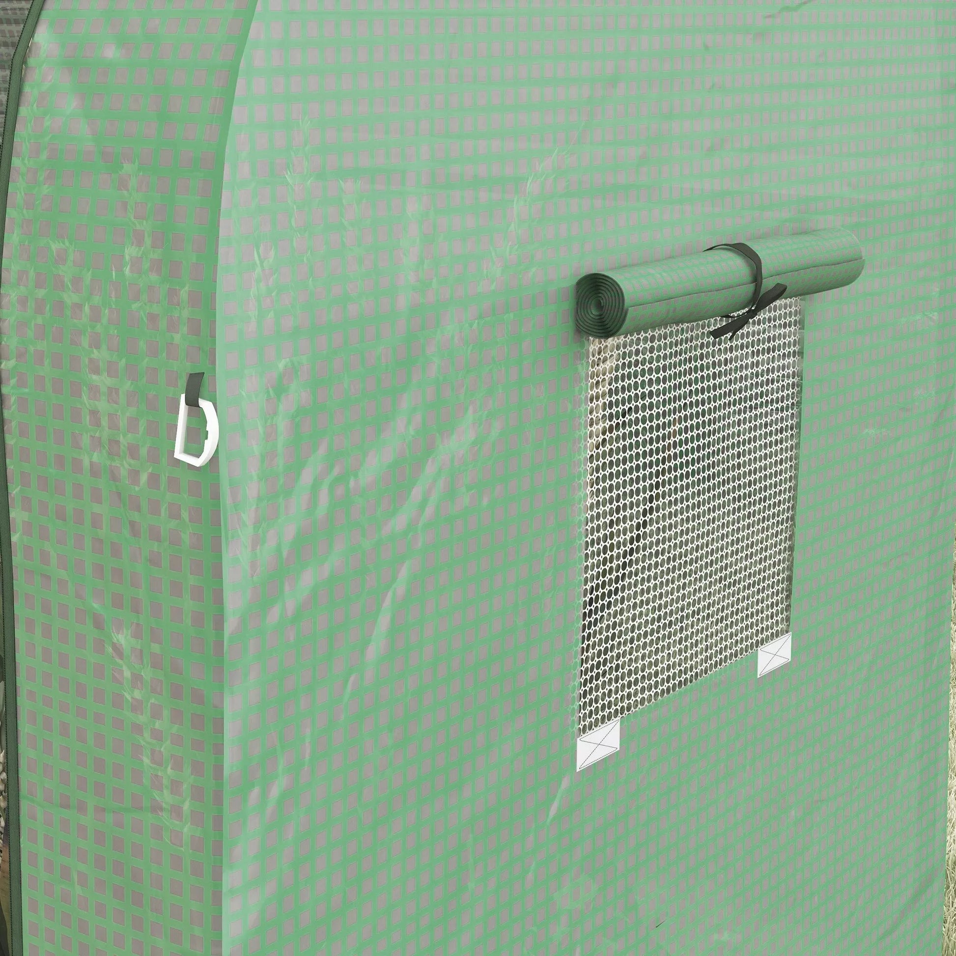 Mini šiltnamis Šiltnamis Šiltnamis, 2 auginimo zonos, suskleidžiamos durys, 185 x 94 x 150 cm, žalias