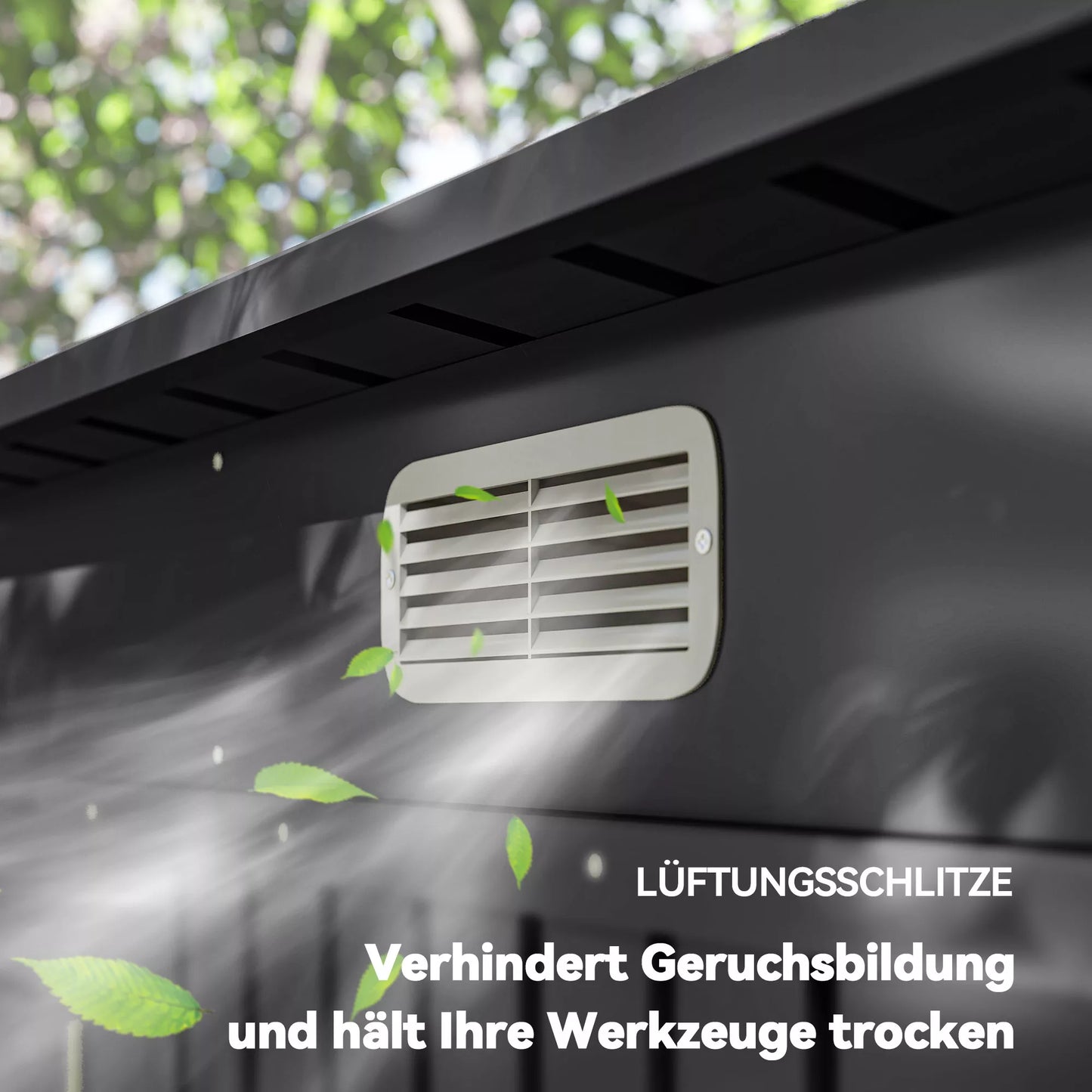 Plieninis sodo namelis, įrankių namelis, dvigubos durys, 249P x 121G x 166/183A cm, pilka