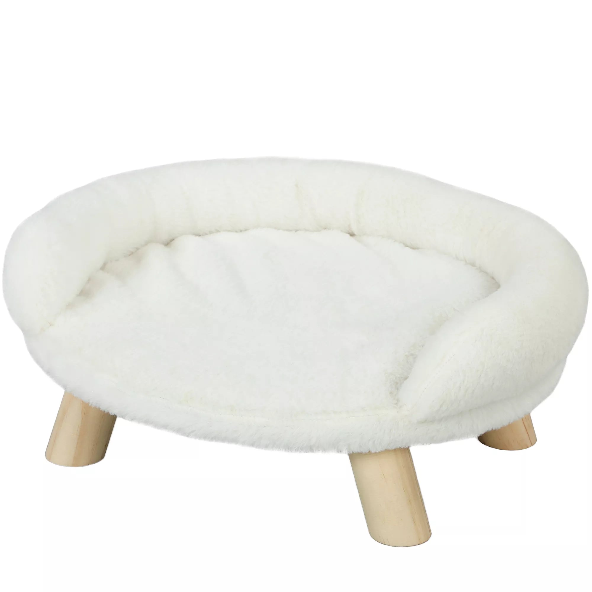 Naminių gyvūnų lovelė katėms ir šunims iki 5 kg/30 cm, skalbiama pliušinė apmušalas, kreminė balta spalva, 47 x 40 x 20 cm
